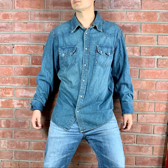 Vintage Levis Western Pearl Snap Denim 